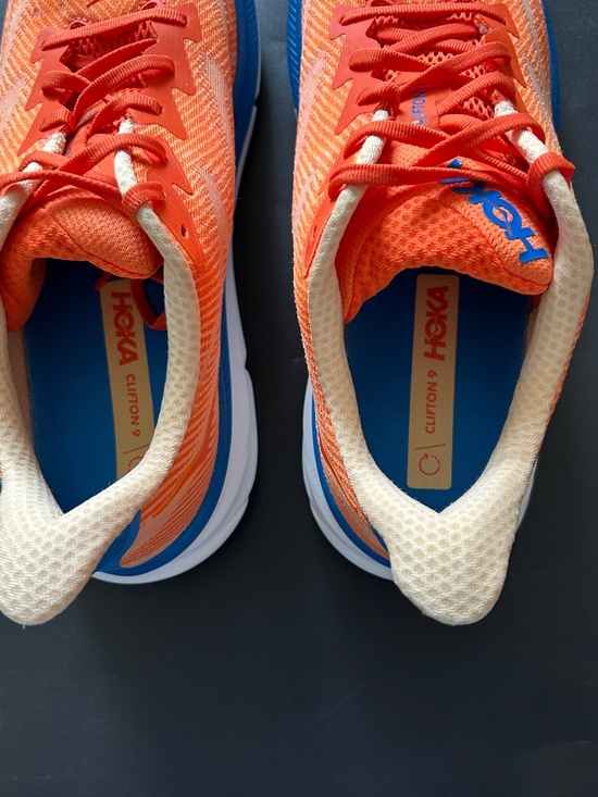 Hoka Clifton 9 Vibrant Orange/Impala Men\'s 12.5D Running Shoes - 1127895 VOIM
